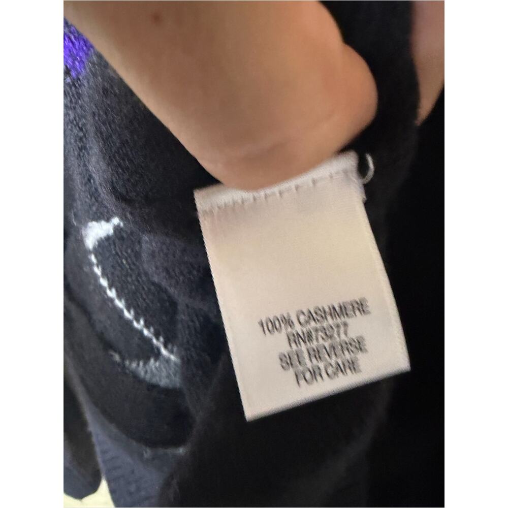 APT. 9 100% Cashmere Argyle Cardigan Black Purple Preppy Y2K Small - Picture 5 of 5